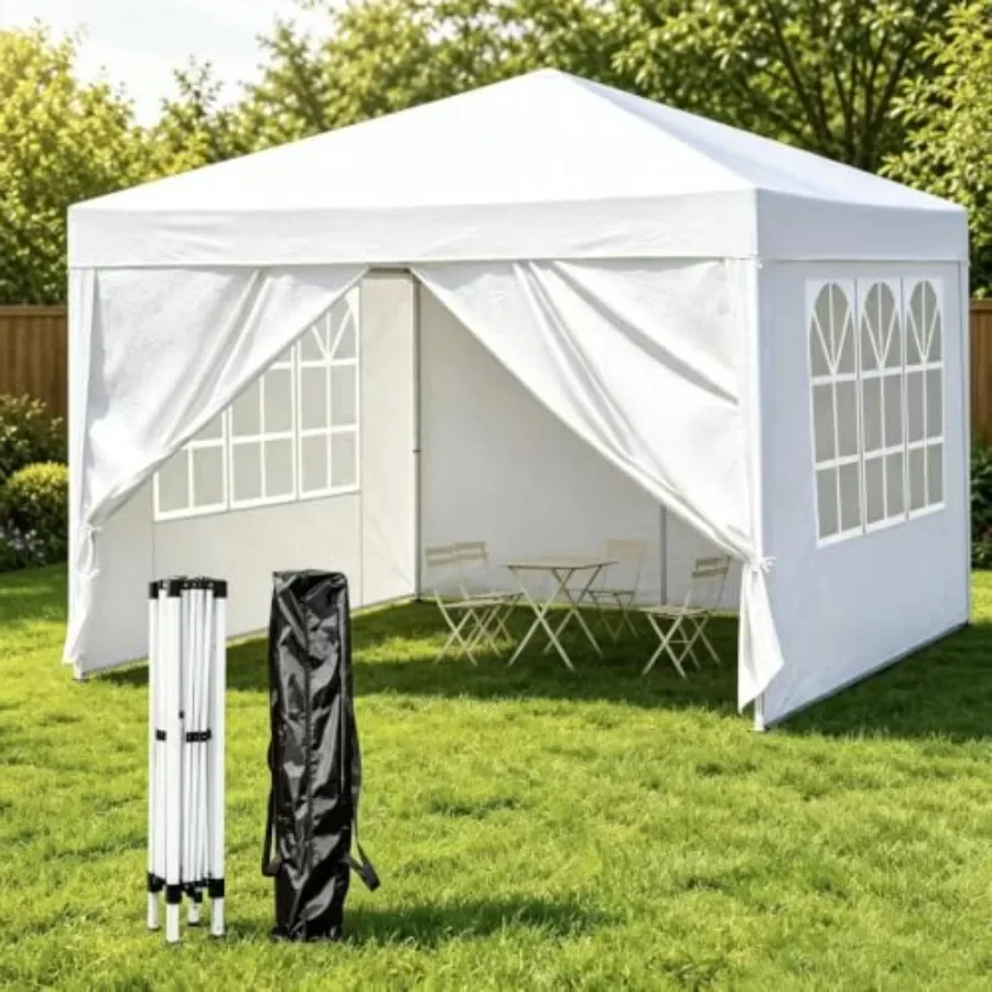 Feet Pop Up Gazebo Canopy, Heavy Duty Outdoor Party Tent with 4 Removable Sidewalls and Carrying Bag, Portable Sun Shelter for