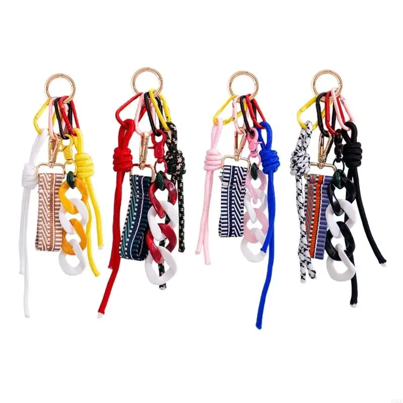 62KE Handwoven Braided Rope Phone Bracelet Fashionable Key Cord Unique Bag Decoration for Sophisticated Women and Girls