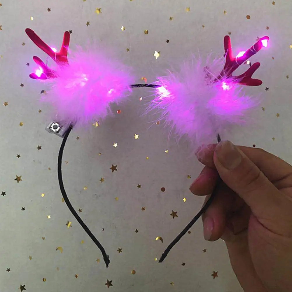 LED Children And Adults Neon Headgear Headband Lovely 5 Styles Hair Hoop Christmas Reindeer Antlers Headband Birthday Gift