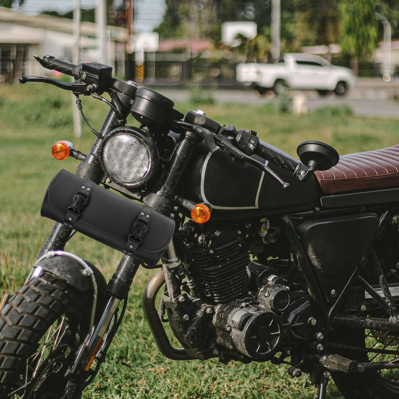 

Motorcycle Tool Bag Spacious Capacity Easy Organize Quick Simple Installation Front Fork Handlebar Saddle Bag Motorcycle