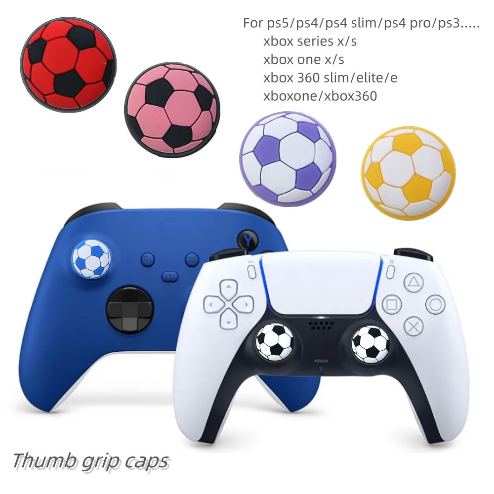 Tapa de silicona estilo fútbol, tapa de agarre para pulgar para Playstation 5 PS5 Slim PS4 Slim XBOX Series X/S ONE 360, Joystic de controlador