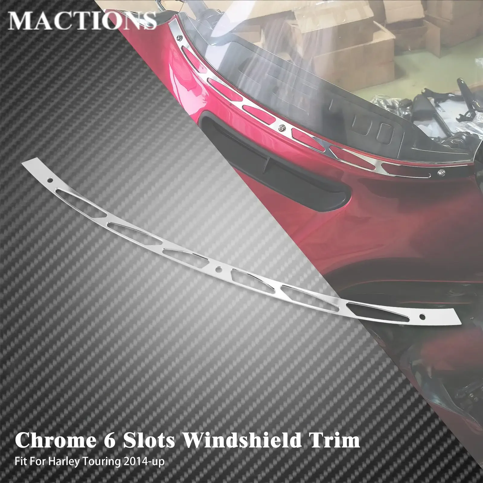 

Motorcycle Windshield Windscreen Trim Chrome For Harley Touring Electra Glide FLHT Street Glide FLHX Ultra Limited 2014-Later