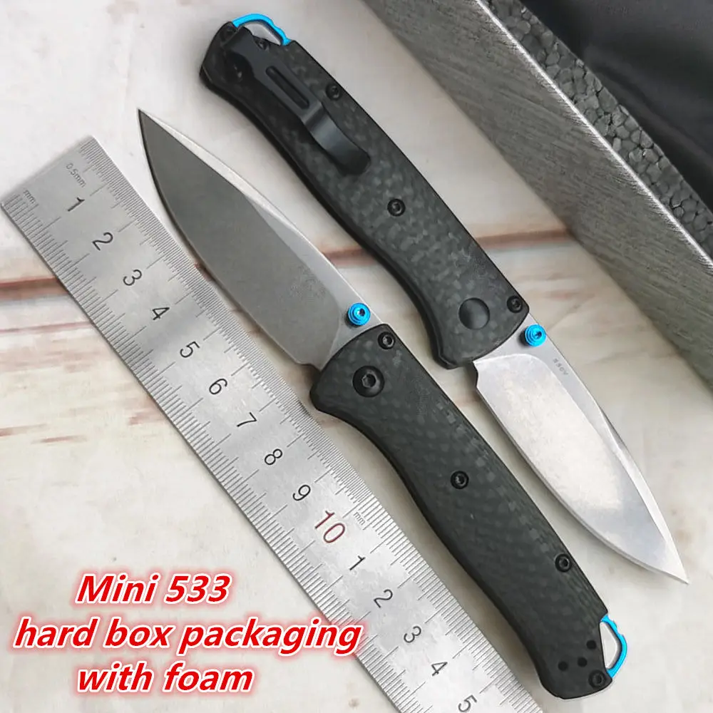 

JUFULE Best Foam Mini Bugout 533 Carbon Fiber Mark S90V Bearing Folding Pocket Survival EDC Tool Camping Hunting Outdoor Knife