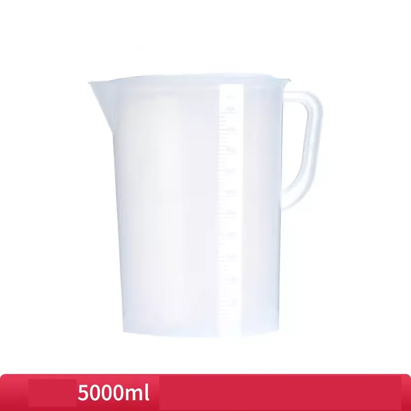 1PC 5000ML plastic measuring lab beaker with handle Clear White Plastic Measuring Cup Beaker