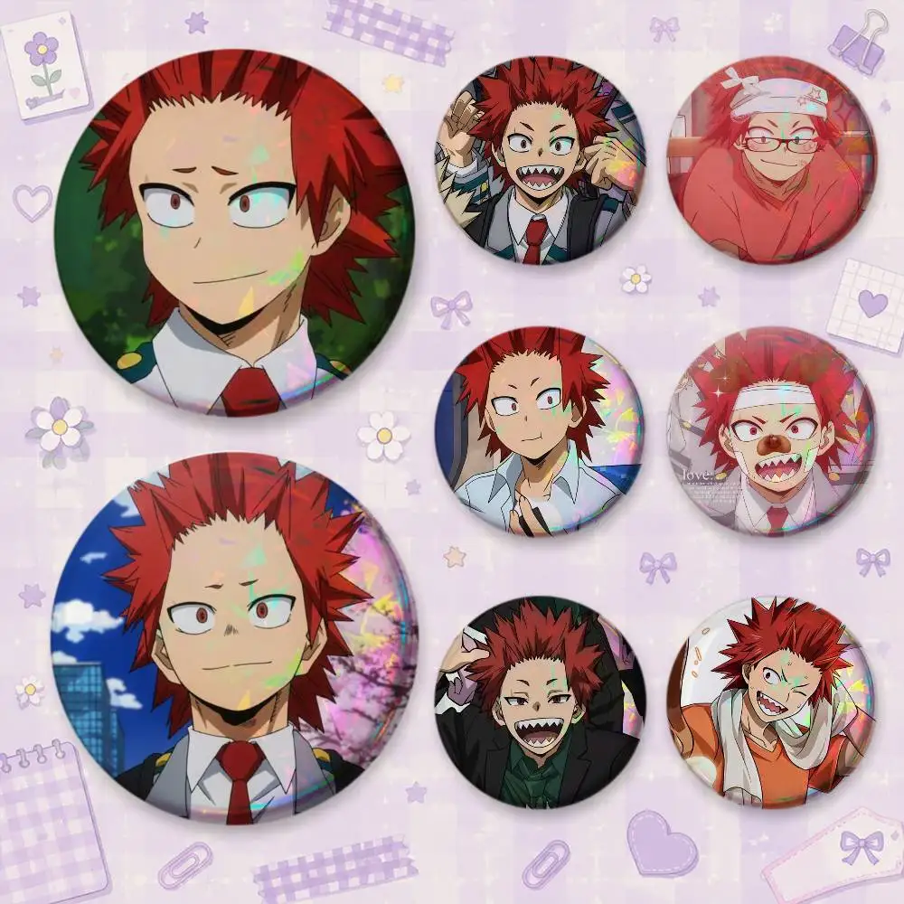 E-Eijiro K-Kirishima Cartoon Brooches Cartoon Badge Pins Backpack Hat Accessories Friend Gift