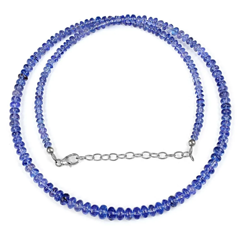 AAA Tanzanite Gemstone Rondelle Beads Strand Handmade Necklace Women Jewelry 3