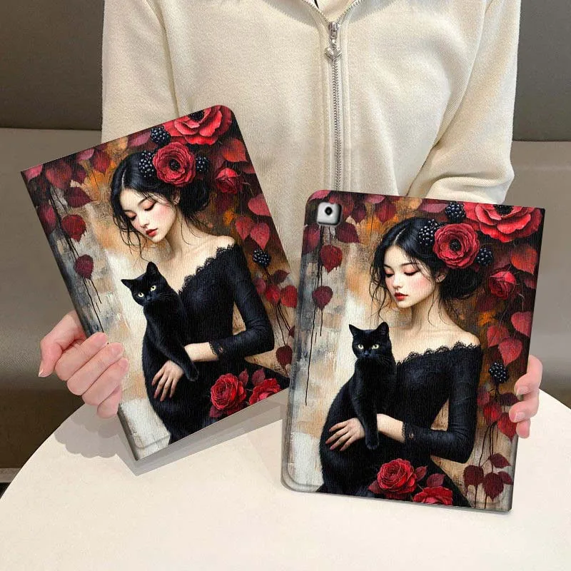 

Anime Design Girl Pattern For iPad Pro Air Mini 1 2 3 4 5 6 7 7th 8th 9th 10th 11th 10.2 9.7 10.5 10.9 11 Tablet Case Cover