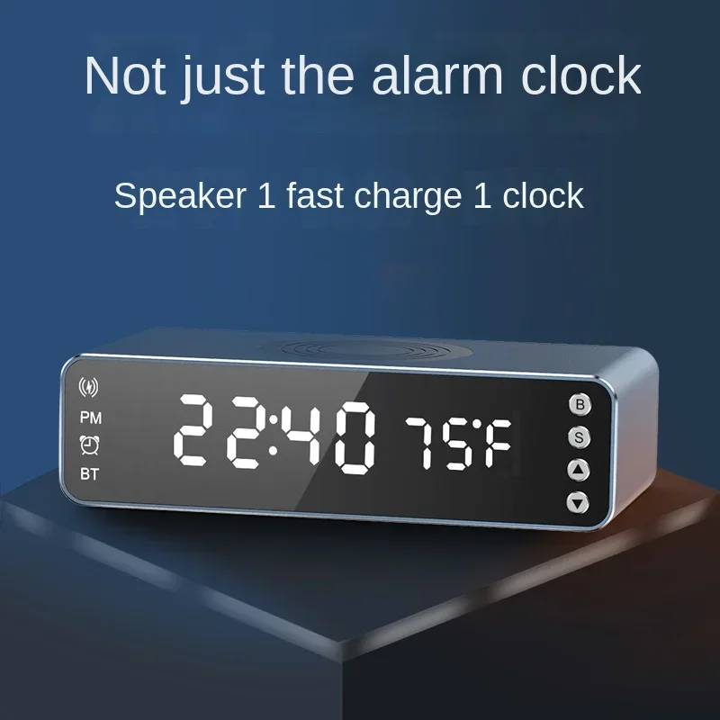 led clock 15W wireless charger Bluetooth speaker electronic clock Creative gift mobile phone charging audio small alarm clock