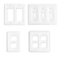 Decorative Ceramic Wall Plate Toggle Light Switch Plates Cover America Japan Standard Porcelain Electric Receptacle Duplex Plug