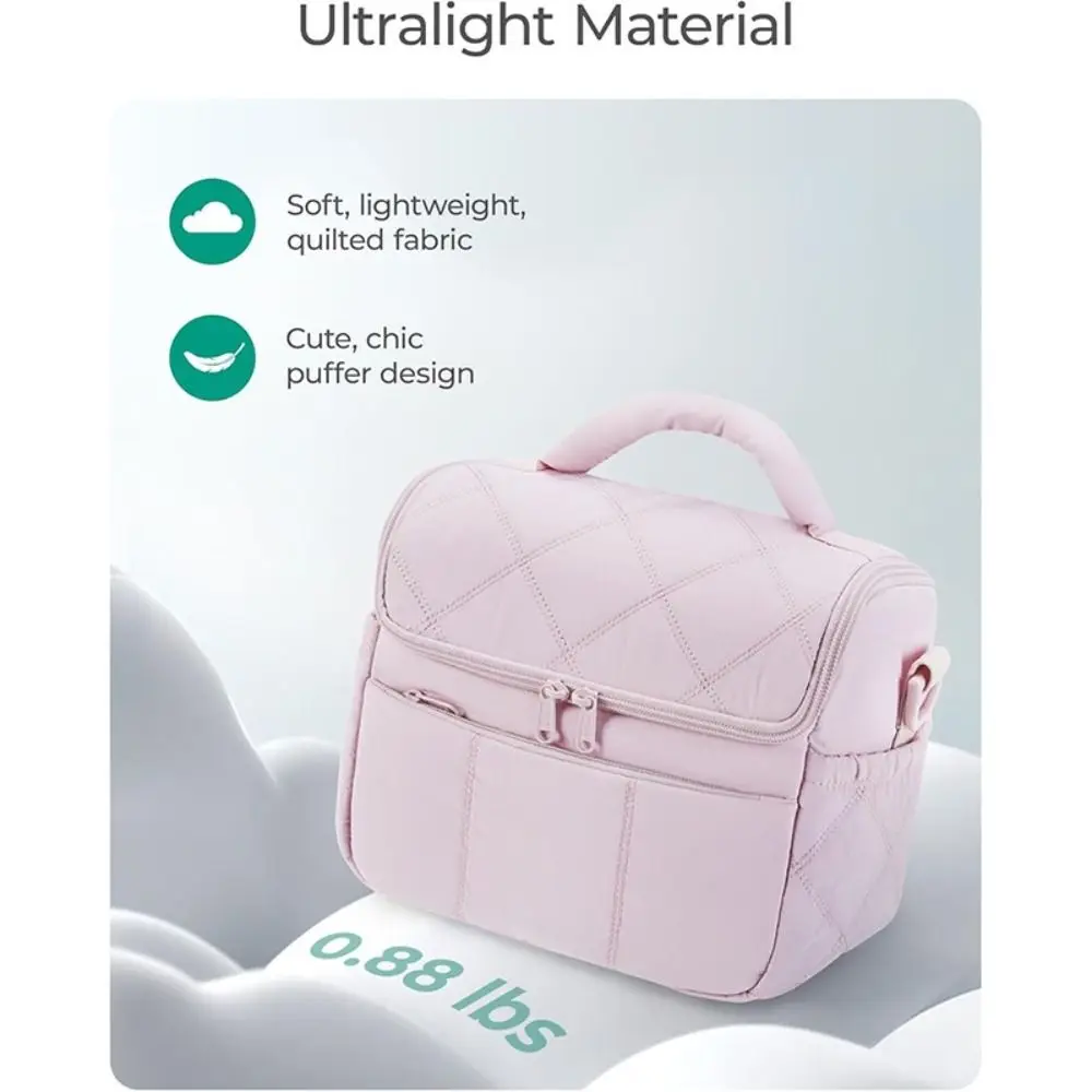 Durable Nylon Lunch Bag Leakproof Reusable Insulated Bag Multi-functional Insulated Lunch Box Women