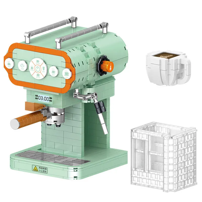 Adult  Building Block Gift Set Coffee Machine and Bean Grinder Toys with Entertainment Design and Precision Craftsmanship