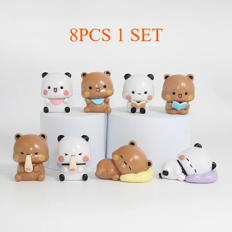 8개/1세트 이어와 부부 액션 피규어 블라인드 박스 귀여운 부부 두두 피규어 책상 장식품 서프라이즈 박스 생일 선물