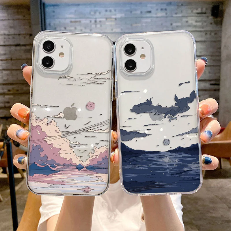 Japan Anime Landscape Case For Xiaomi Mi 13 12 11 10 Lite 12T 11T 10T POCO X3 NFC X4 GT X5 F3 F4 F5 M3 M4 Pro Silicone Cover