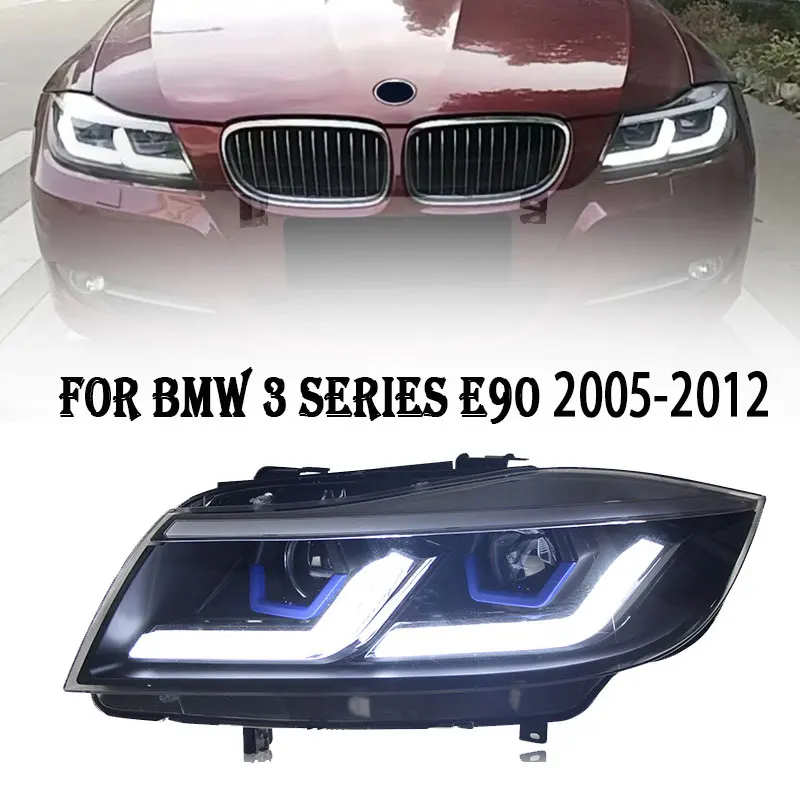 

Автомобильная фара для BMW E90 светодиодный фара 2005-2012 фары 320i 325i 318i DRL сигнал поворота Дальний свет ангельские глазки