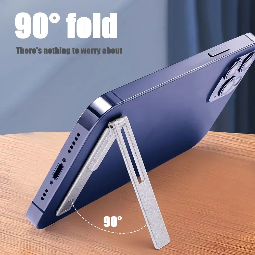 Invisible Ultra Thin Magnetic Mobile Phone Holder Stands Metal Alloy Foldable Cellphone Kickstand Desktop Tablet Bracket Support