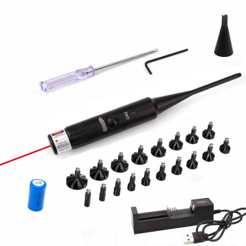 Rifle Red Laser Bore Sighter Collimator Kit with Box Carry Laser Sight 177 to 12GA Caliber Hunting Boresighter