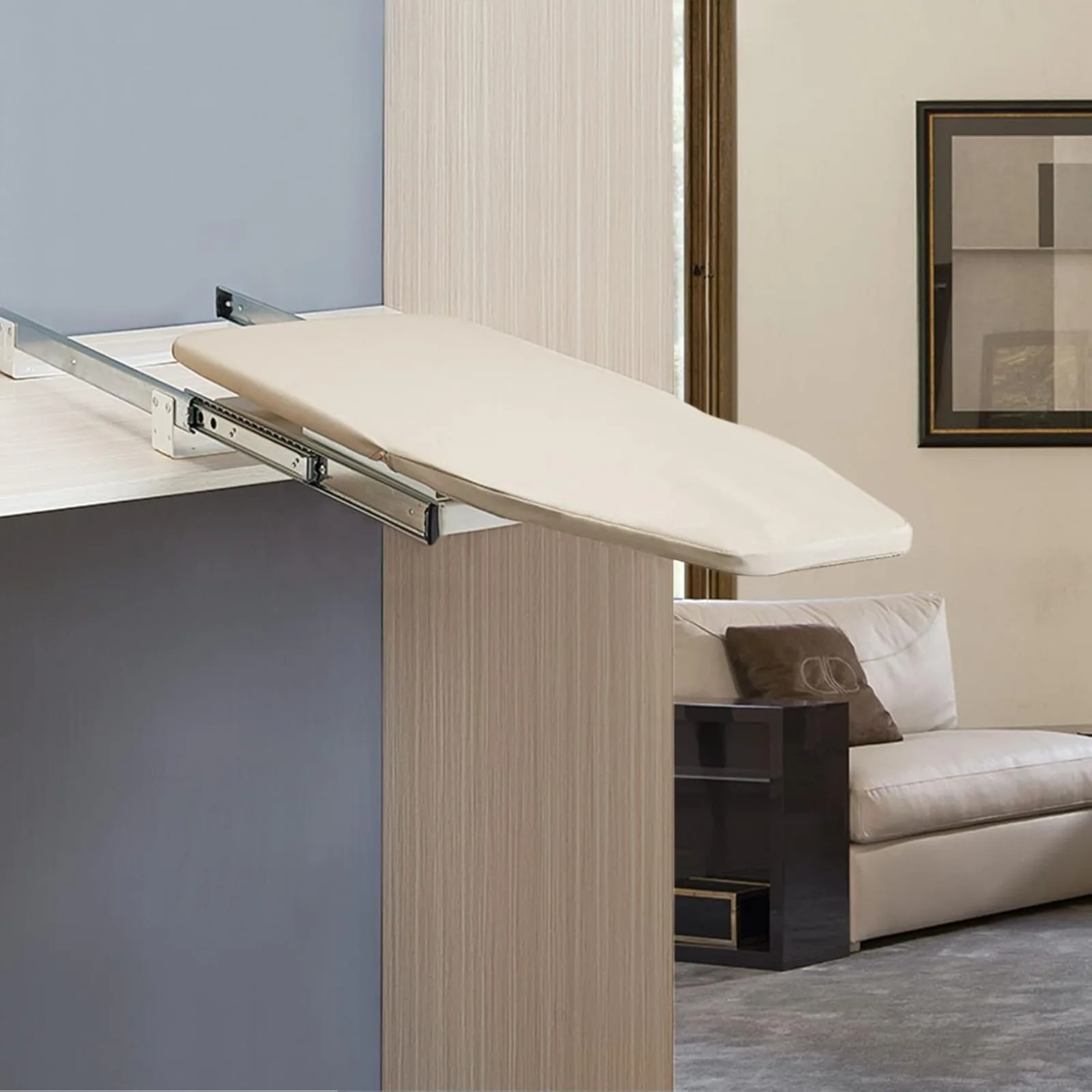 

32.3in Wall Mounted Ironing Board Foldable Ironing Boards Wall-Mounted Ironing Board Cabinet for Space Saving, Load 50kg Bearing