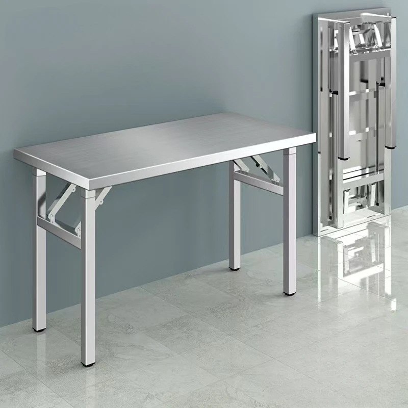 متعددة الوظائف الفولاذ المقاوم للصدأ طاولة قابلة للطي سميكة المحمولة في الهواء الطلق طاولة تخييم السوق الليلي كشك طاولة الشواء