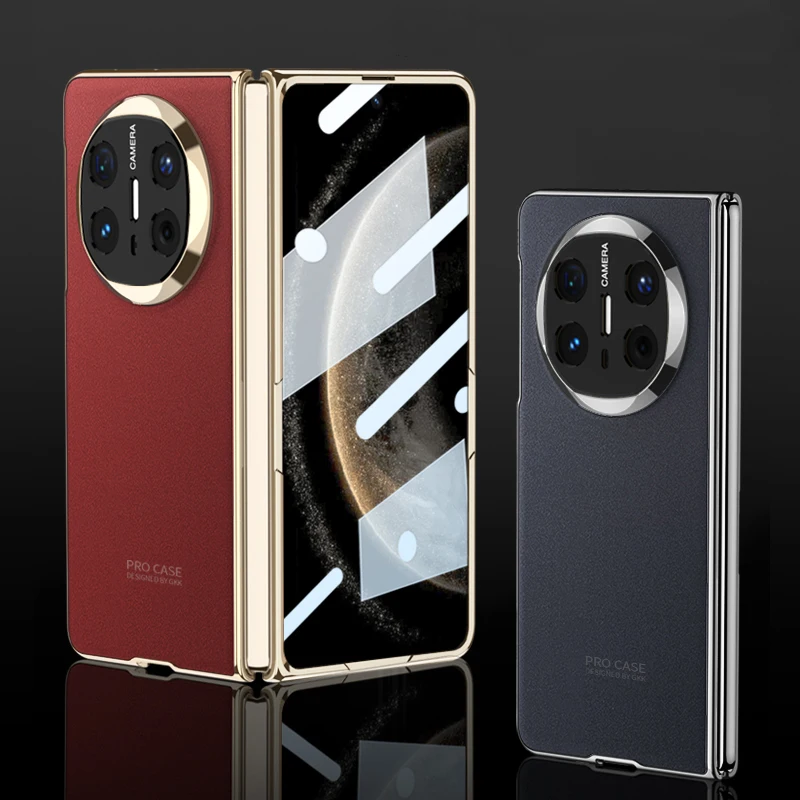 

Plating Frame Luxury AG Technology Frosted Hard PC Cover For Huawei Mate X6 Slim Case with HD Glass Screen Protector