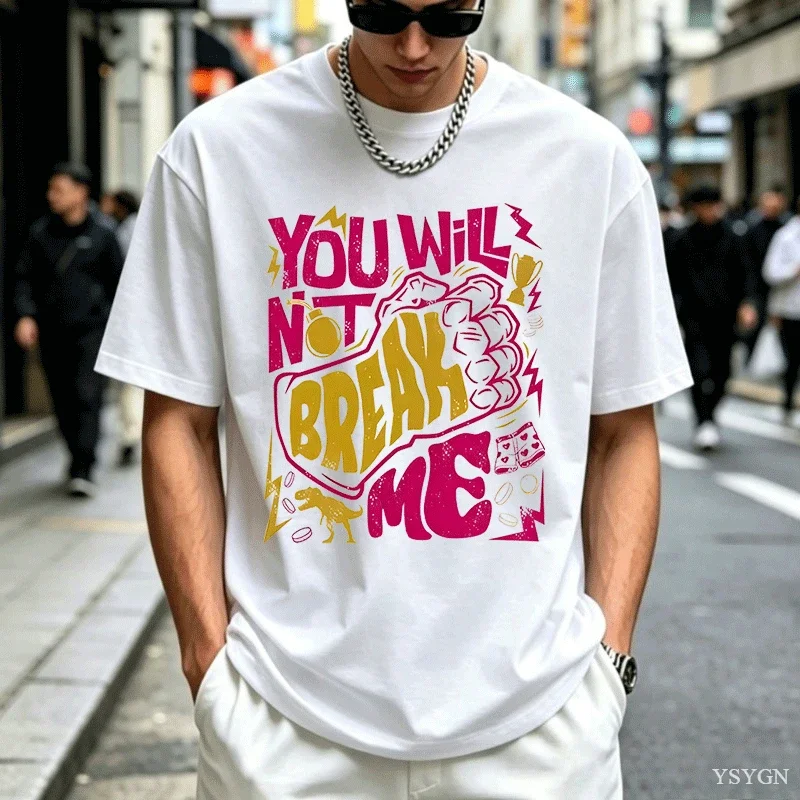 You Will Not Break Me Tshirt Men Women Dungeon Crawler Carl Dnd Book TShirt Casual Round Neck Printed T-shirts Streetwear