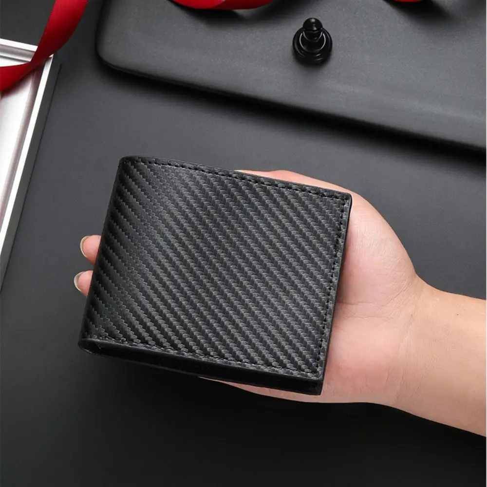 الحد الأدنى بو الجلود الرجال محفظة قصيرة أسود أزرق القهوة اثنين أضعاف جيوب متعددة سعة كبيرة حامل بطاقة الهوية الرجال النساء #2