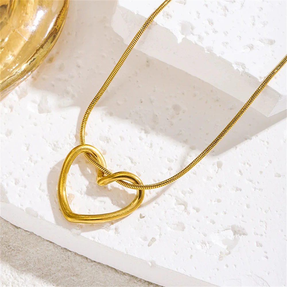 Punk clavícula oco coração pingente feminino cor de ouro aço inoxidável cobra osso corrente gargantilha colar para mulheres jóias presente