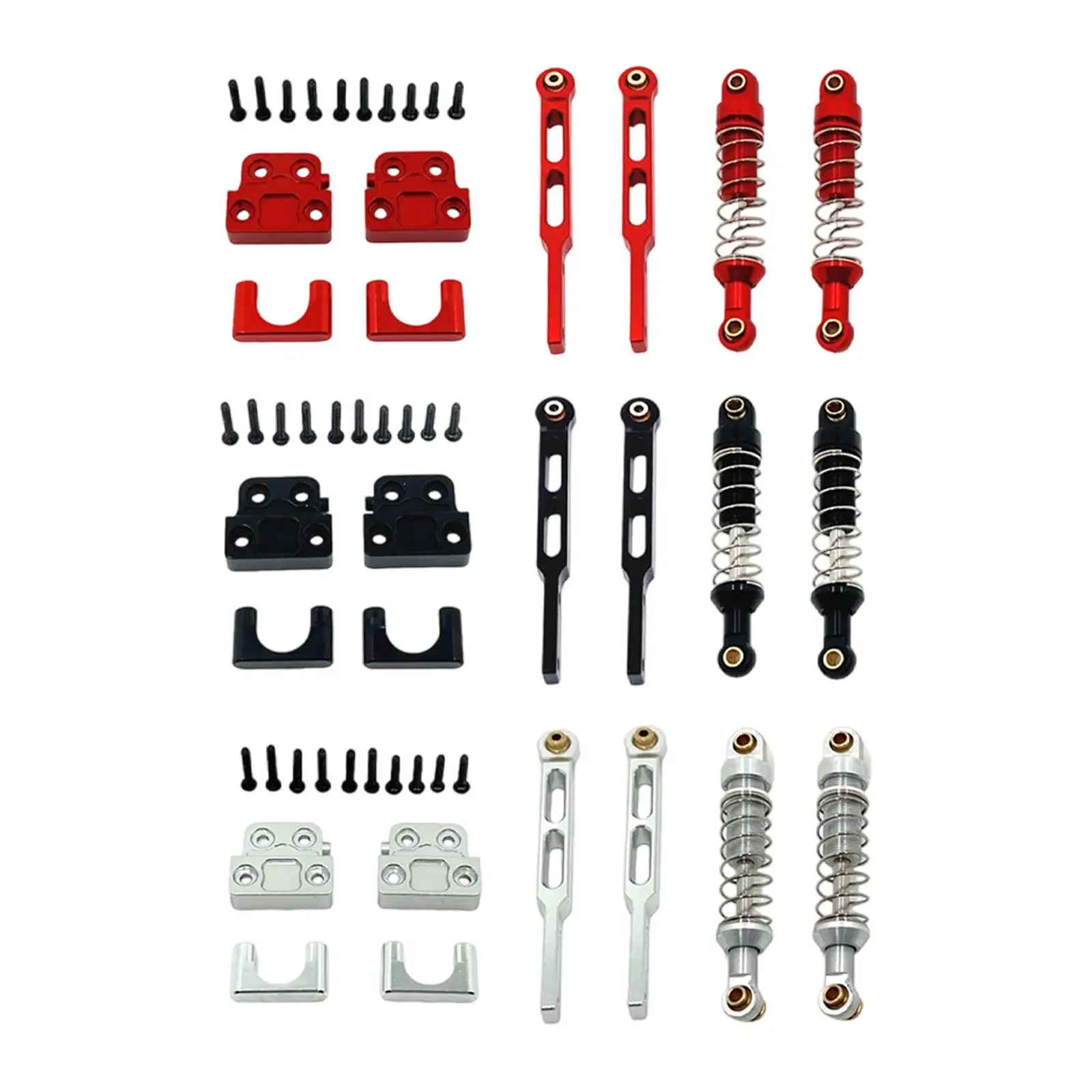 RC Rear Shock Absorber Set 1:12 Scale Replacement Metal RC Car Upgrade Parts Rear Axle Tie Rods Mounting Hardware for MN82 MN82T