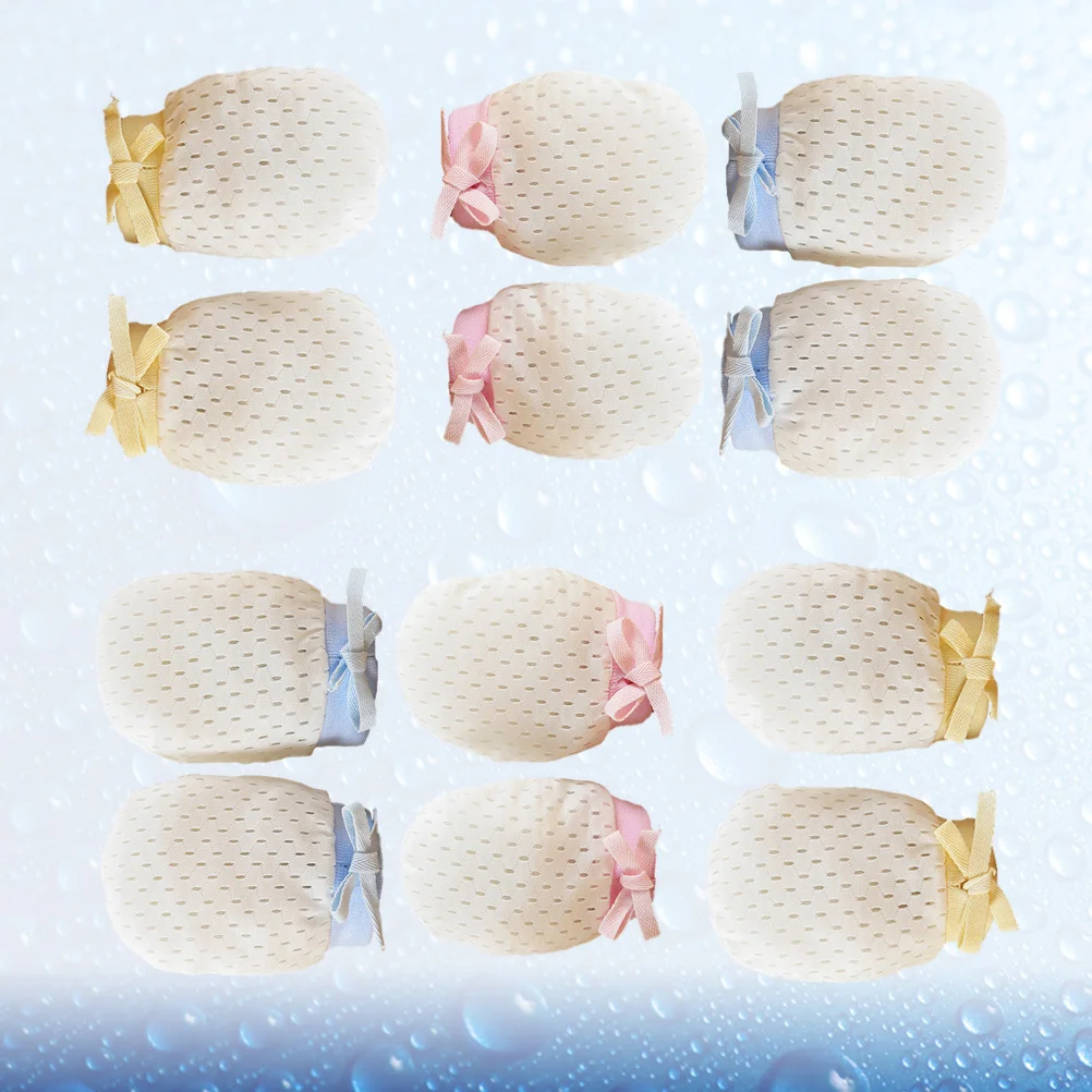 6 أزواج من القفازات المضادة للخدش، حماية لحديثي الولادة من القطن قابلة للتنفس، قفازات مريحة لحديثي الولادة بعمر 0-1 سنة #5