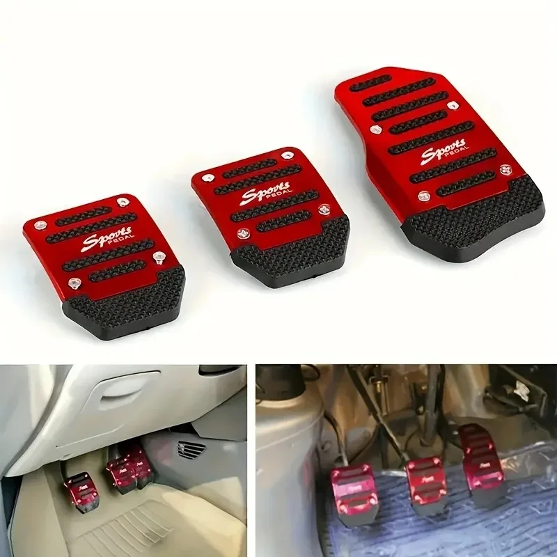 Suministros automotrices, Pedal de acelerador de motores generales, juego de alfombrillas antideslizantes, Pedal rojo, herramienta antideslizante, decoración Interior