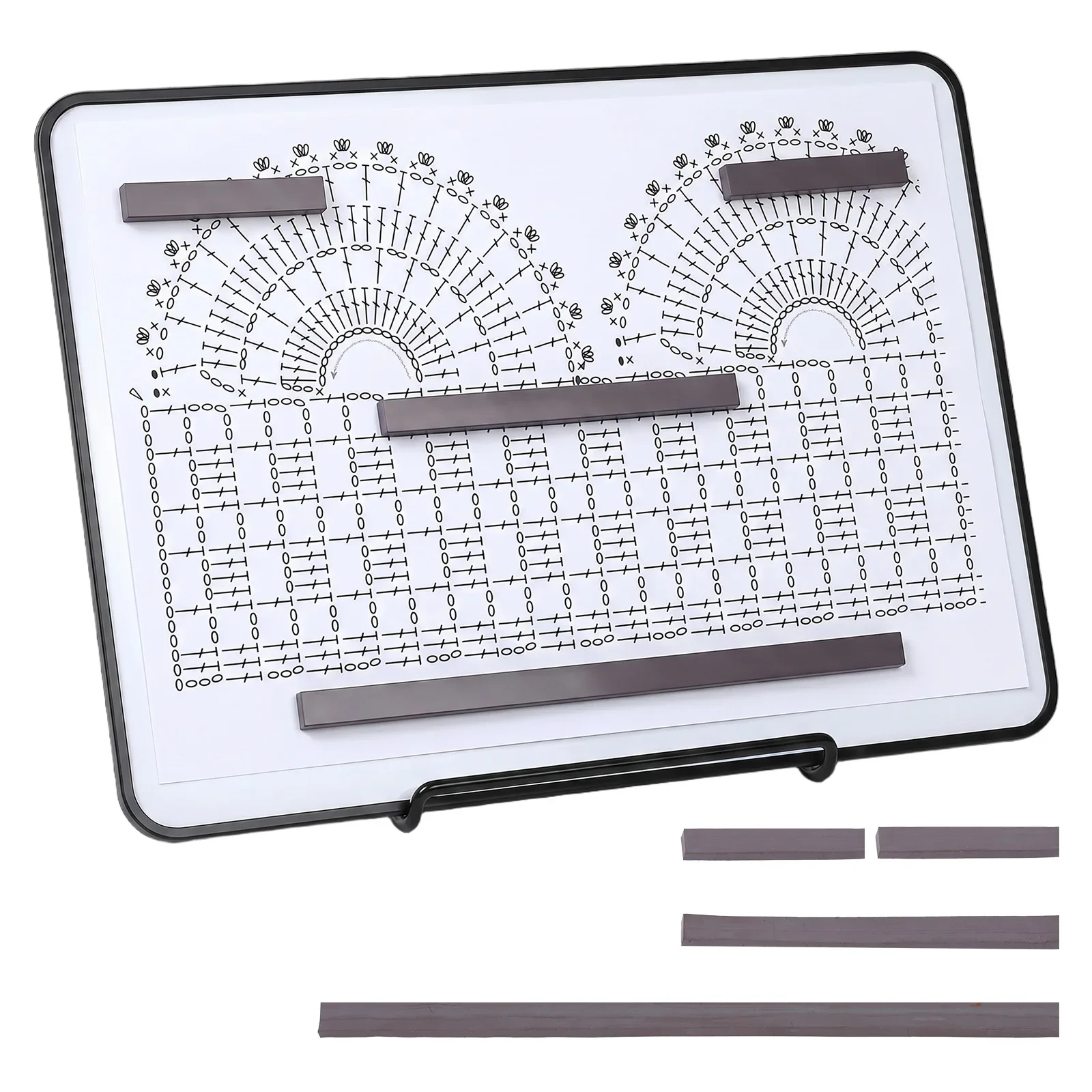 Knitting Chart Holder Adjustable Magnetic Pattern Holder Cross Stitch Magnetic Board with 8 Magnets for Crochet Pattern Tracking