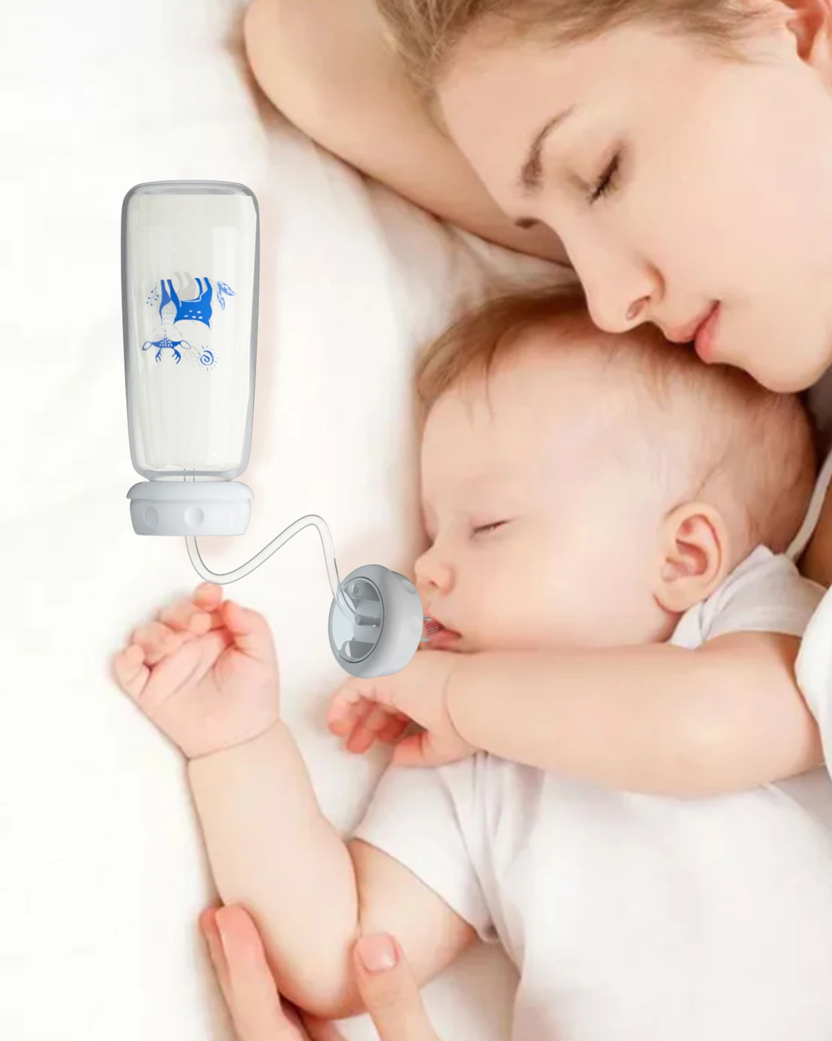 BornBL 6 Month+ 8oz 240ml Hands Free PP Baby Feeding Bottle with Tube Anti-Colic Nursing System, Bpa Free
