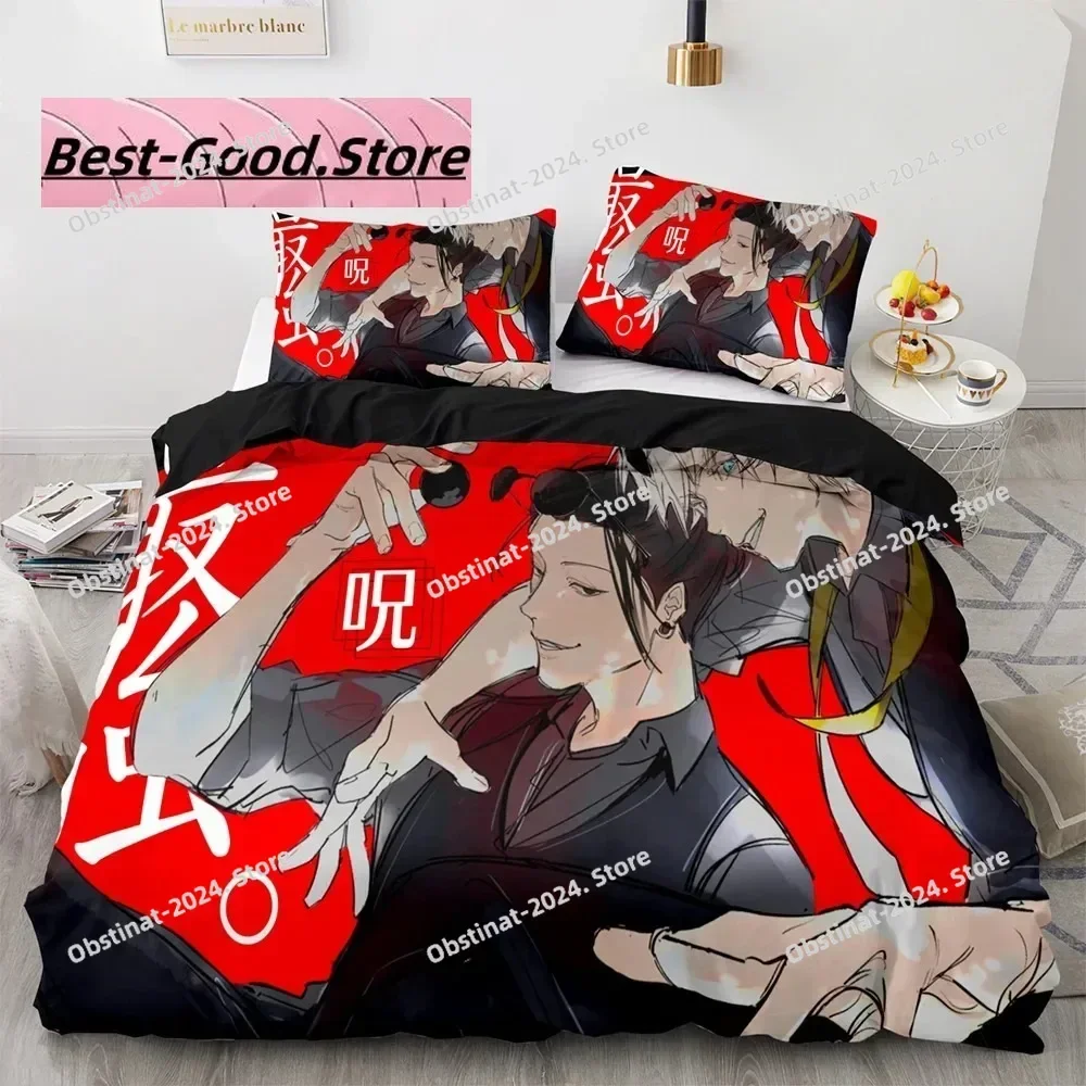 Anime Jujutsu Kaisen Satoru Gojo Bedding Set Printed With Pillowcase Bed Duvet Cover Soft Single Double Queen Super King Size