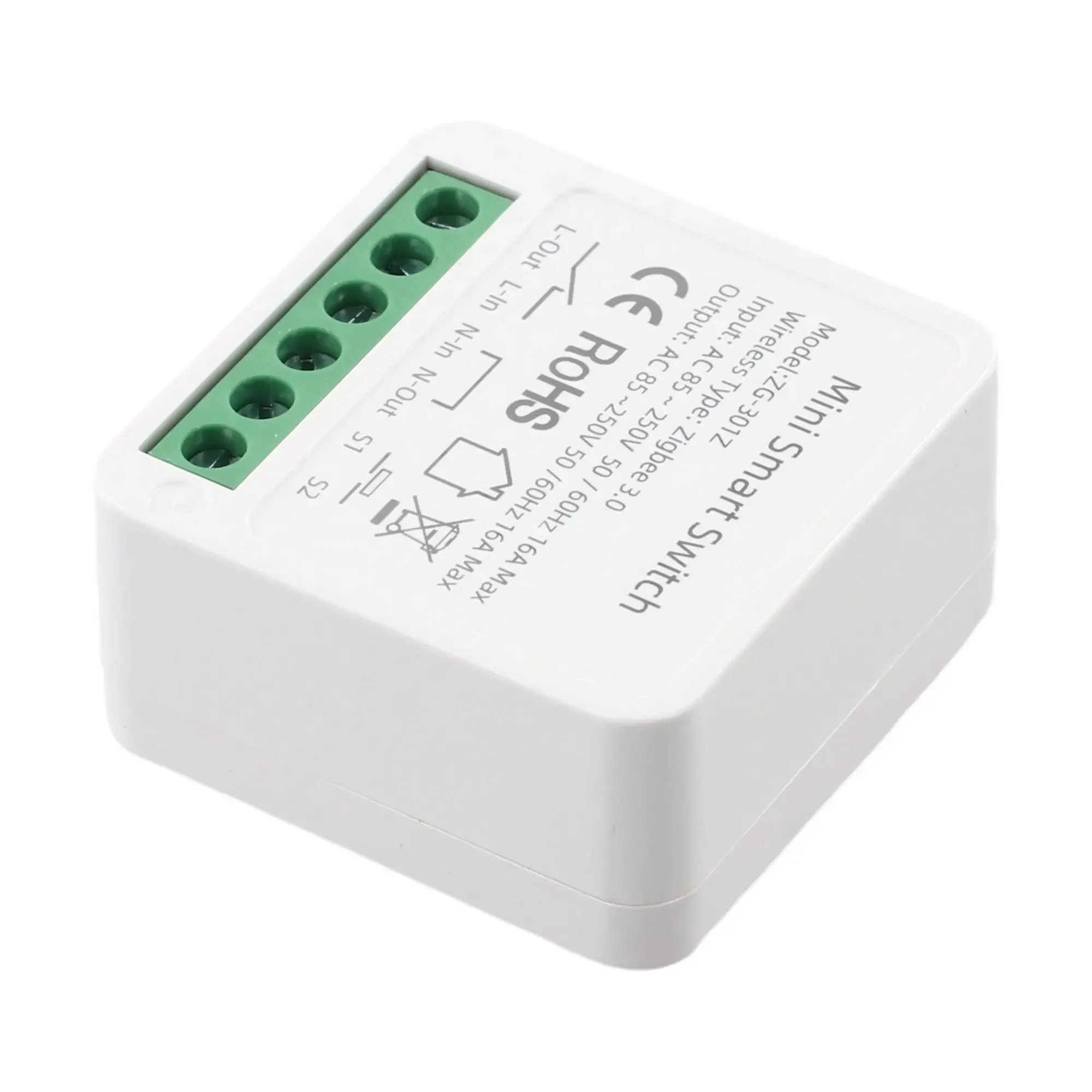 For MiNi Smart Switch for Tuya For Zigbee 3.0 16A 2-Way Control Timer Relay Compatible with App Voice Commands