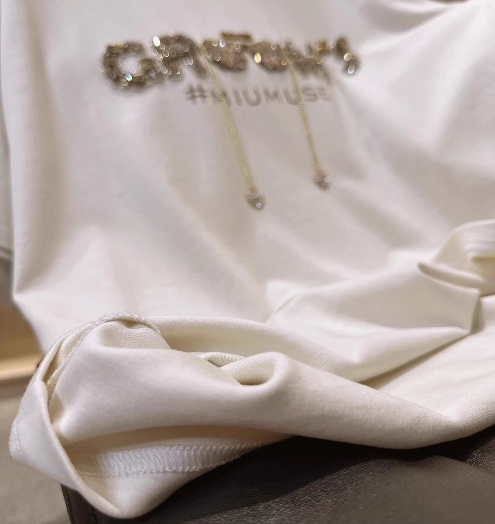 Sommer Neue T Diamant Brief kurzarm T-shirt Frauen Lose Modische Rundhals Kleine Halbarm Top