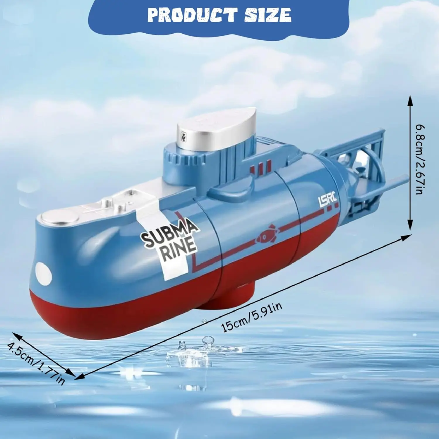 لعبة غواصة للتحكم عن بعد رائعة للغاية للأطفال - قابلة لإعادة الشحن عبر USB، يجب اقتناؤها لحمامات السباحة والدبابات