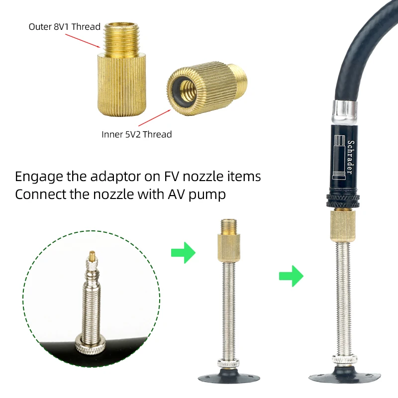 Adattatori FV/AV extra spessi Strada a scatto fisso Bicicletta Presta Ugello Gonfiaggio Pompa di aria elettrica Palla sportiva 5V2 Pompaggio ad ago