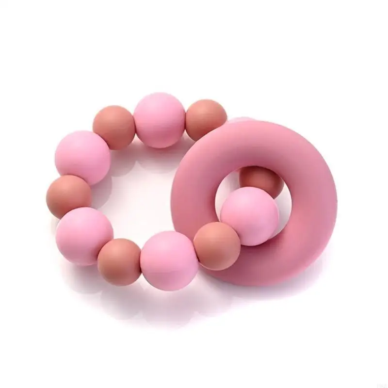 

19QF Soothing Toy Baby Teether Newborn Educational Toy Pacifier Bracelet Chewing Toy