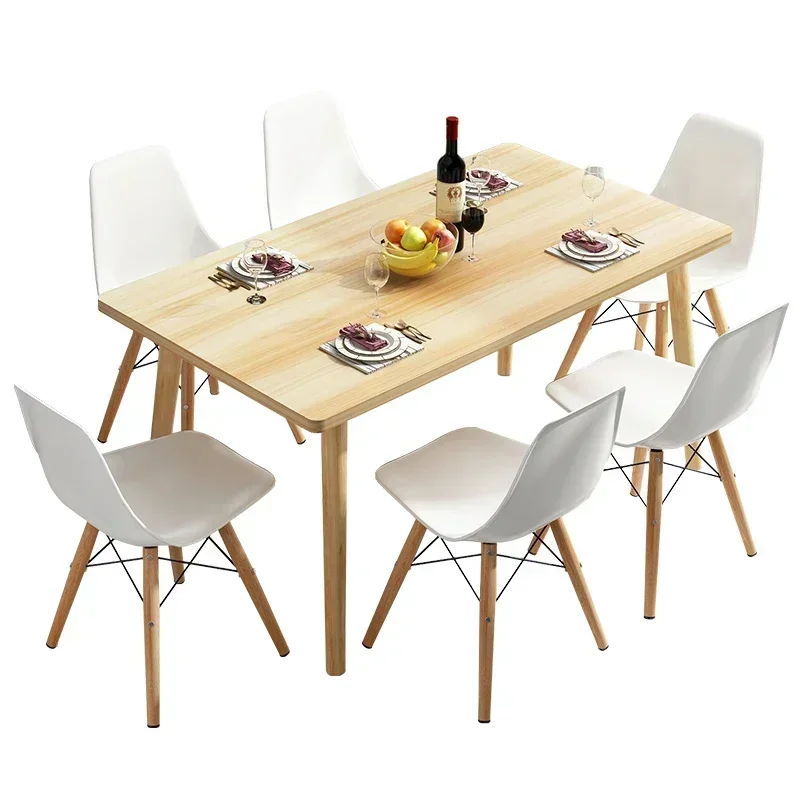 Restaurant Dressing Dining Table 6 People Console Computer Side Table Wooden Top Reception Stand Mesa De Comedor Home Furniture
