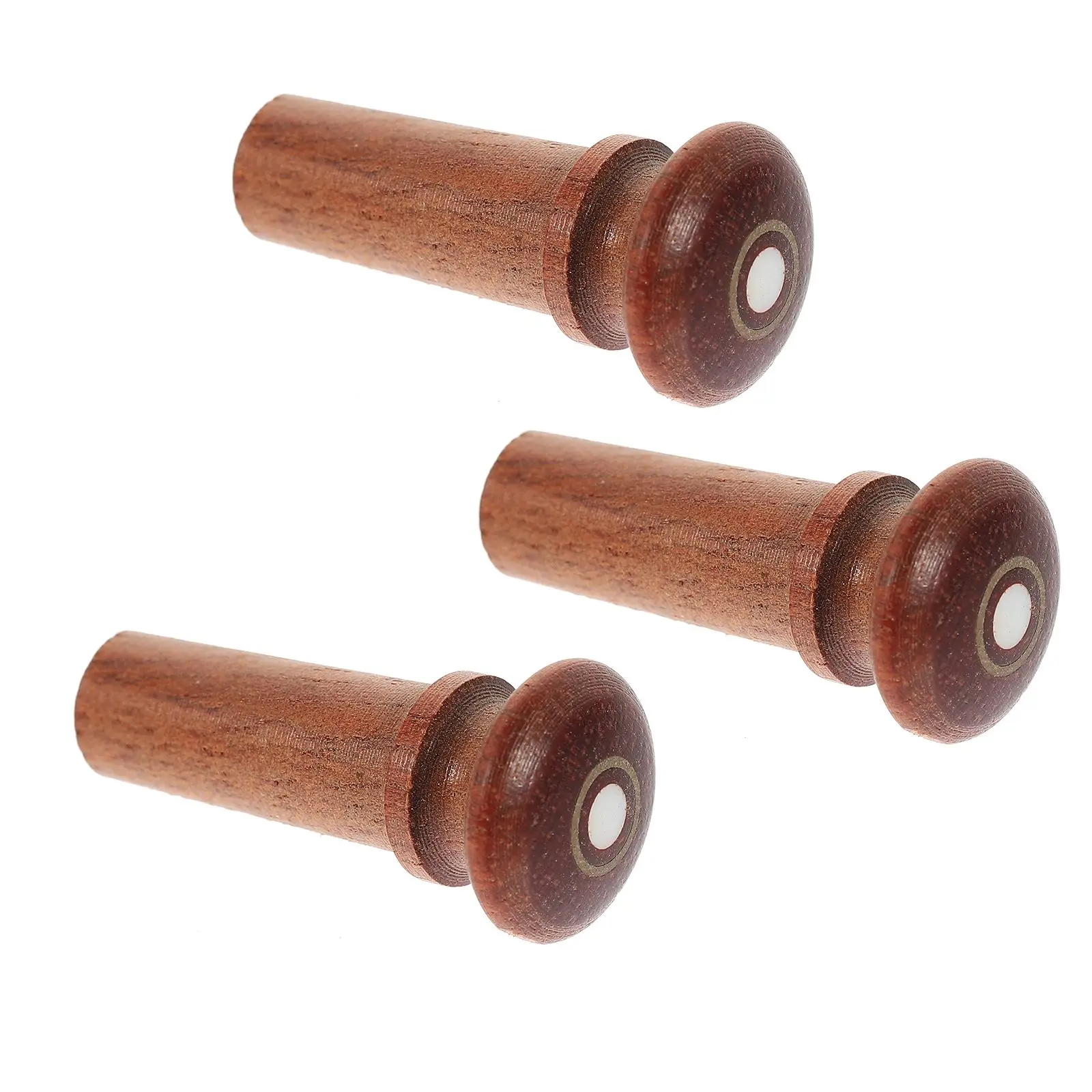 3Pcs Violin Tailpiece Pegs End Nail Replacement Jujube Wood Violin Endpin Practical Long Threaded Cylindrical Pin