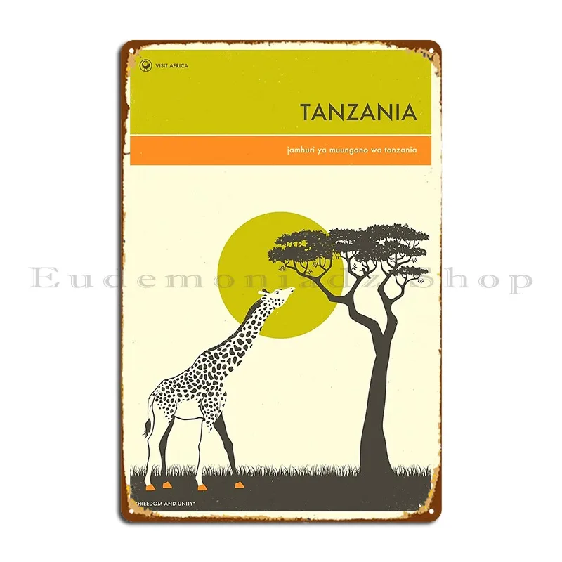 Visit Tanzania Metal Sign Pub Design Wall Plaque Garage Create Tin Sign Poster