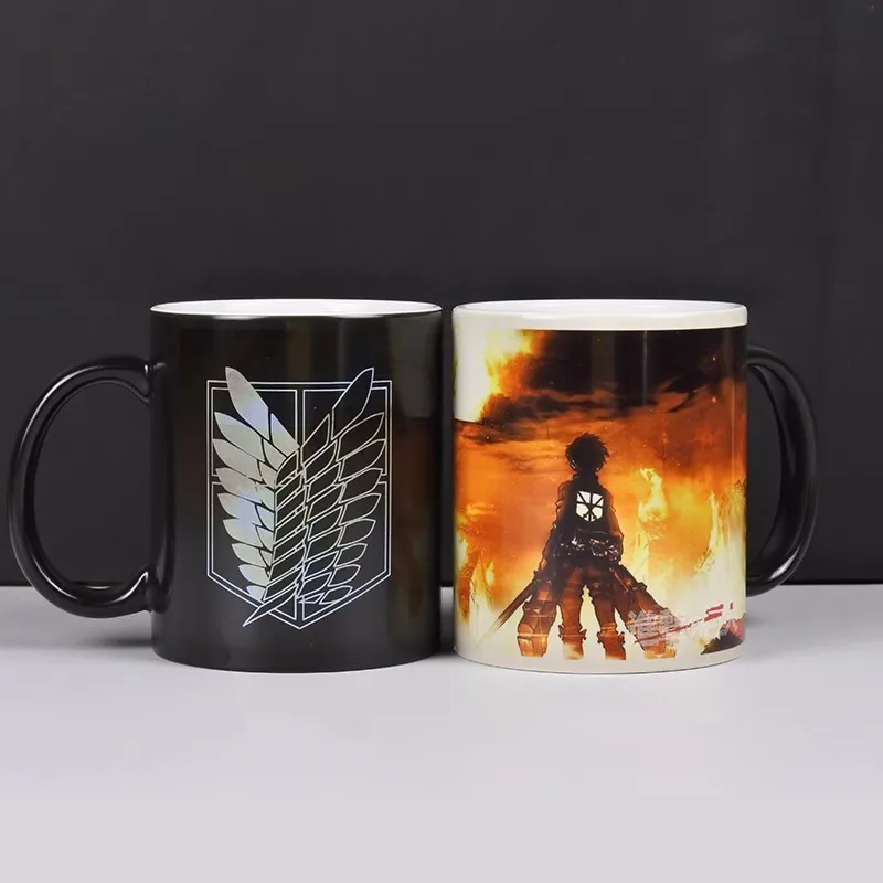 

Attack On Titan Discoloration Mug Color Changing Cup Ceramic Coffee Tea Milk Mugs Novelty Birthday Xmas Gifts