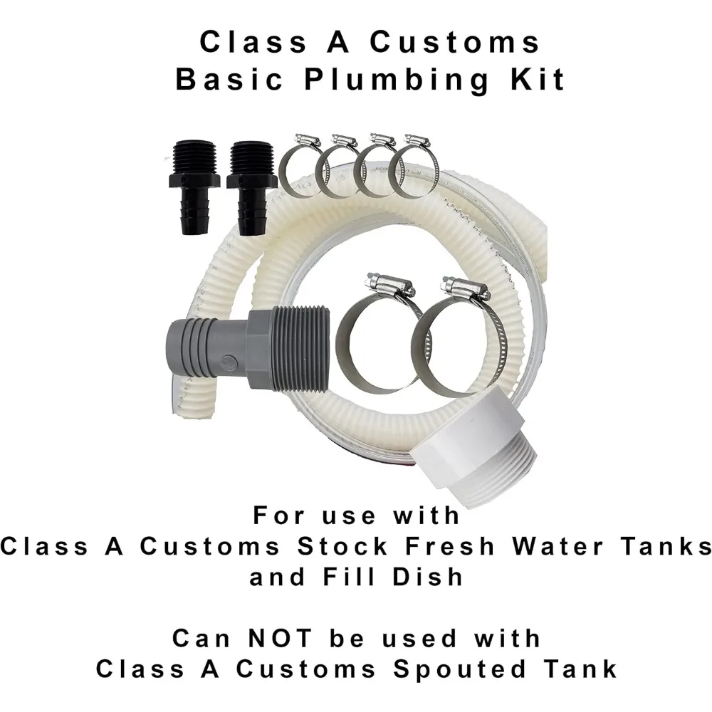 Kit de plomería y depósito de agua dulce de 10 galones para vehículos recreativos - Clase A T-1000-BPK