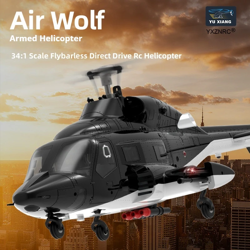 Yxznrc Yu Xiang Rc Helicopter Air Wolf 34 1 Scale 6 Channel Flybarless Direct Drive Optical Flow Armed Hovering For Adult Hobby