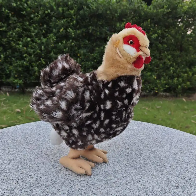 Simulated Large Hen Plush Toy Little Flower Hen Throw Pillow Accessory Lifelike Animals Simulation Stuffed Doll Kawaii Toy Gifts