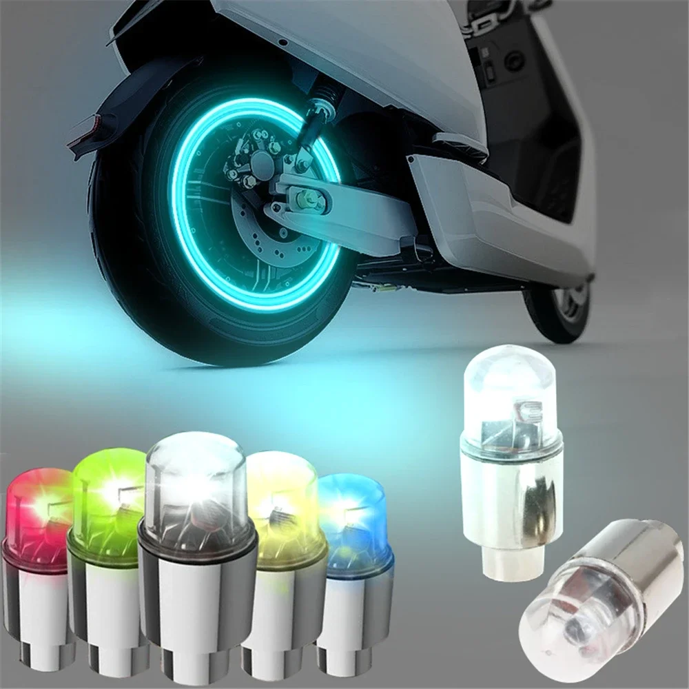 Car Hub Ambient Light Bicycle LED Tire Lights Universal Car Neon Lamp Valve Cover Lights Tire Colorful Flashing Bulb Decor