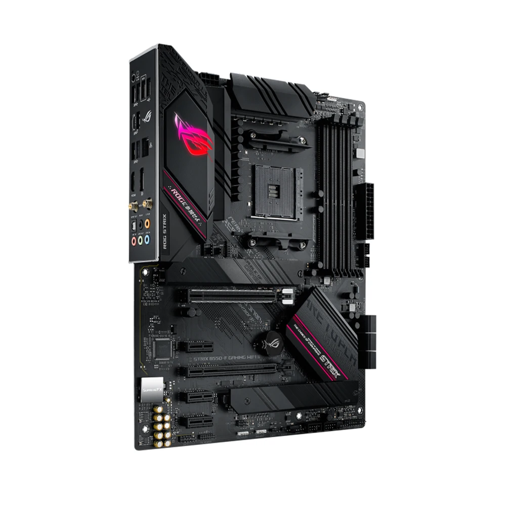 Imagem -02 - Placa-mãe Asus-rog Strix B550-f Gaming Wifi ii Amd B550 para Amd Am4 Suporta Amd Ryzen5000 Série 4000 3000 x Ddr4 Pci-e 4.0