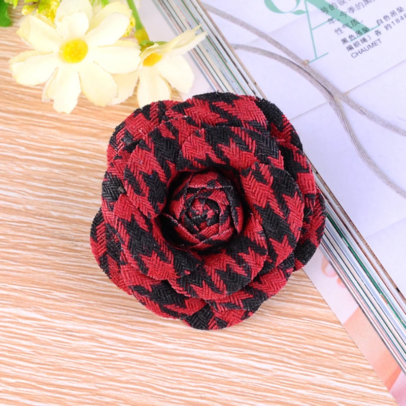 Retro Stoff Kamelie Blume Brosche Pins für Frauen Mode Strickjacke Mantel Corsage Anstecknadel Kleidung Schmuck Accessoires Mädchen – Detail 6