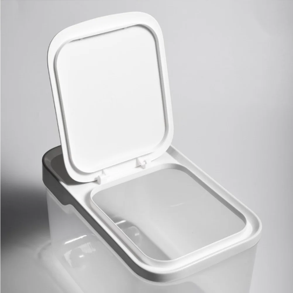 

1pc Flip-Top Rice Container 5L Food Grade Plastic Moistureproof Dustproof Kitchen Storage Box For Grains Soybean Household Grain