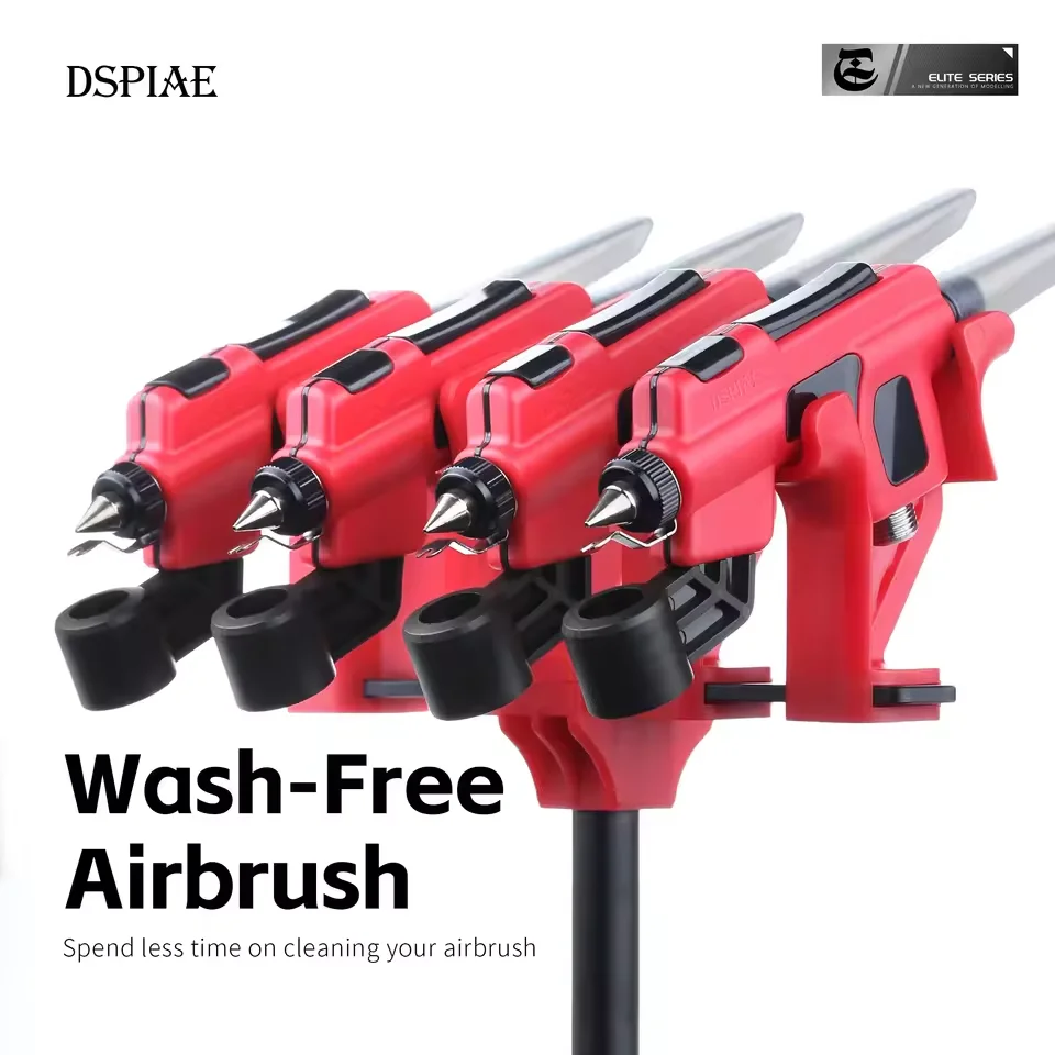 DSPIAE PT-AB ガンプラスケールモデルペイントツール用マーカーラック付きウォッシュフリーエアブラシクイックペイントチェンジホビーDIYクラフトツール