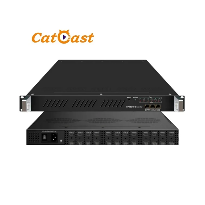 CATV 24 HD MI MPEG2 H.264 MPEG4 H.265 HEVC Decder IP to 24 HD Video Decoder